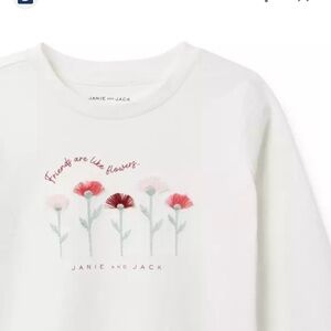 Janie and Jack Cream Floral Long Sleeve Tee "Friends Are Like Flowers"